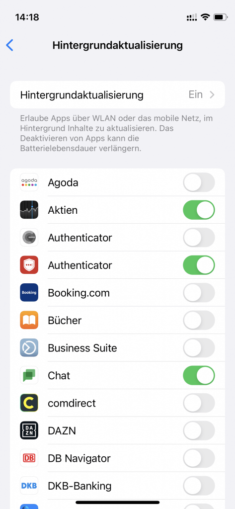 iOS 15 Einstellungen: App-Hintergrundaktualisierung richtig einstellenließen