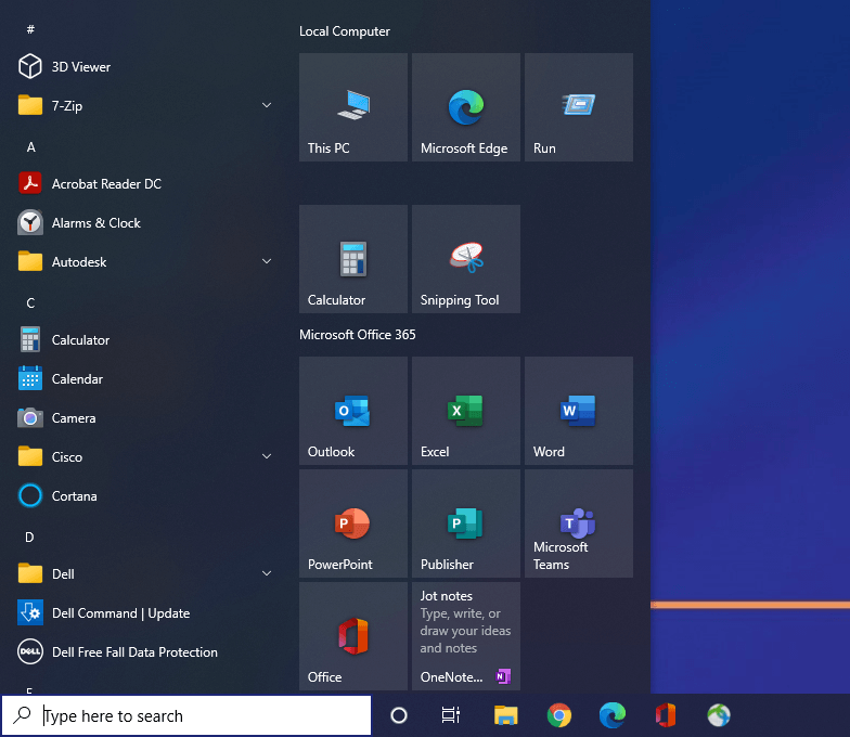 Windows 10 Startmenü