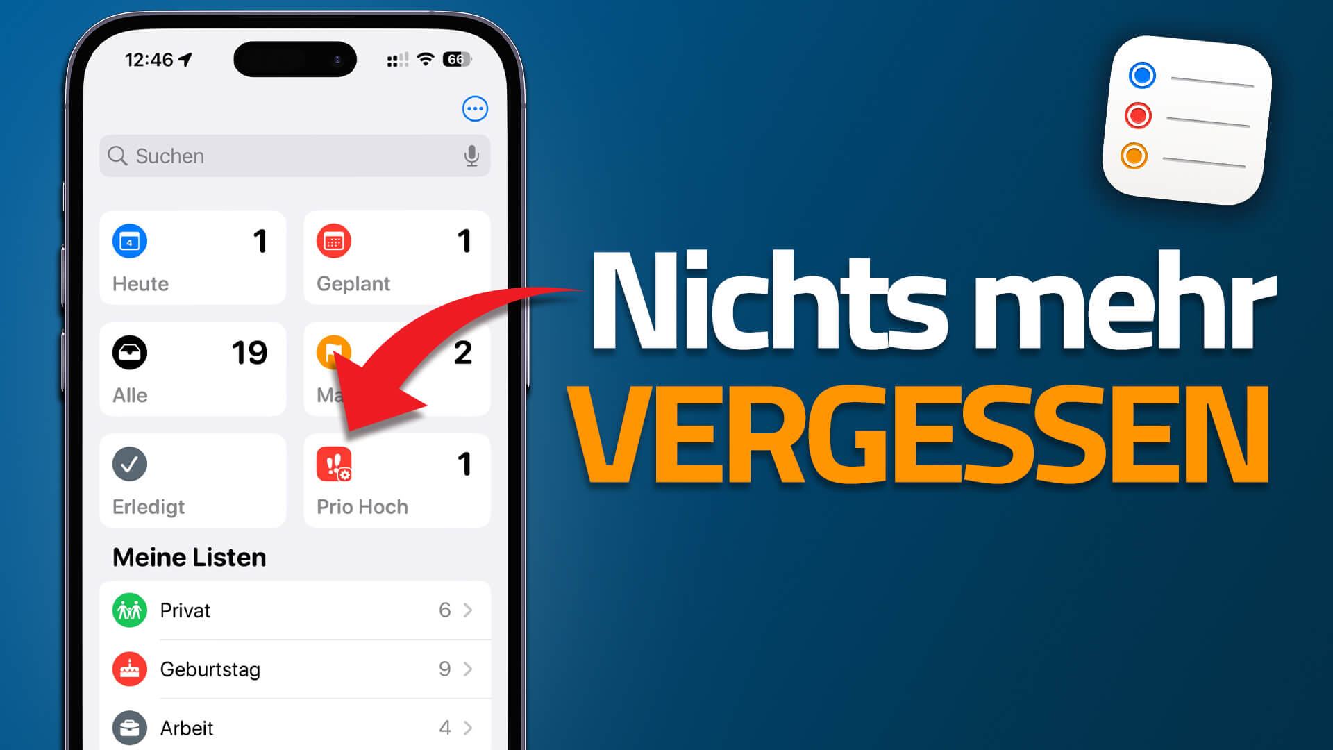 Erinnerungen App für iPhone